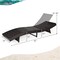 Costway Patio Rattan Folding Lounge Chair Chaise Adjustable W/White\Turquoise Cushion